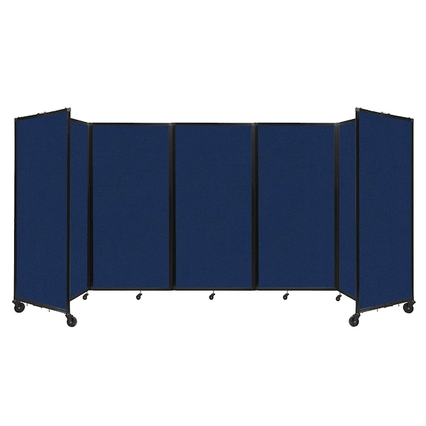 Versare Room Divider 360 Folding Portable Partition 14' x 6' Navy Blue Fabric 1172503 - main